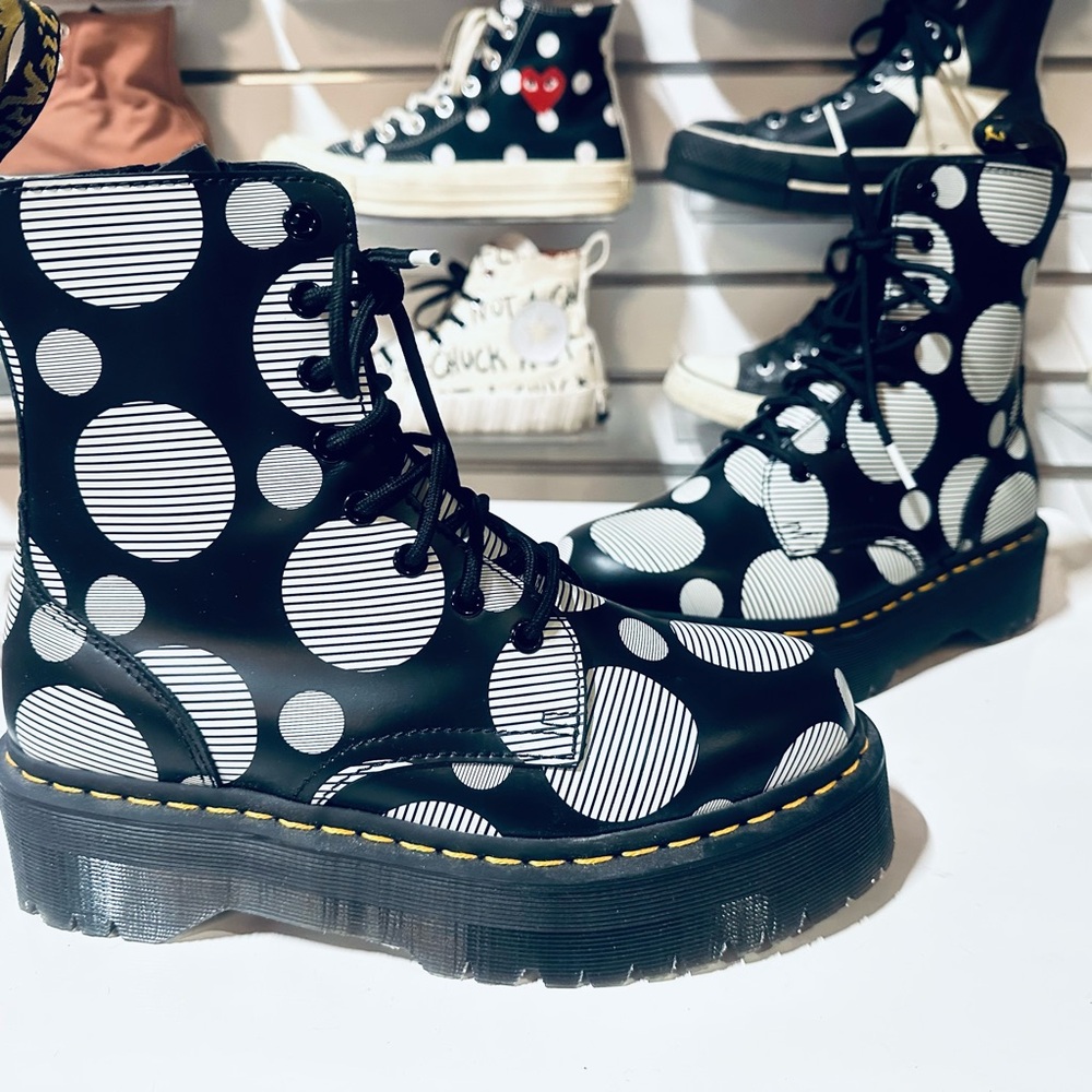 JADON BOOT POLKA DOT SMOOTH LEATHER PLATFORMS - NEW!